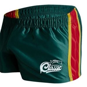 Men's Aussiebum Green w/ yellow and red siding Rugby Shorts